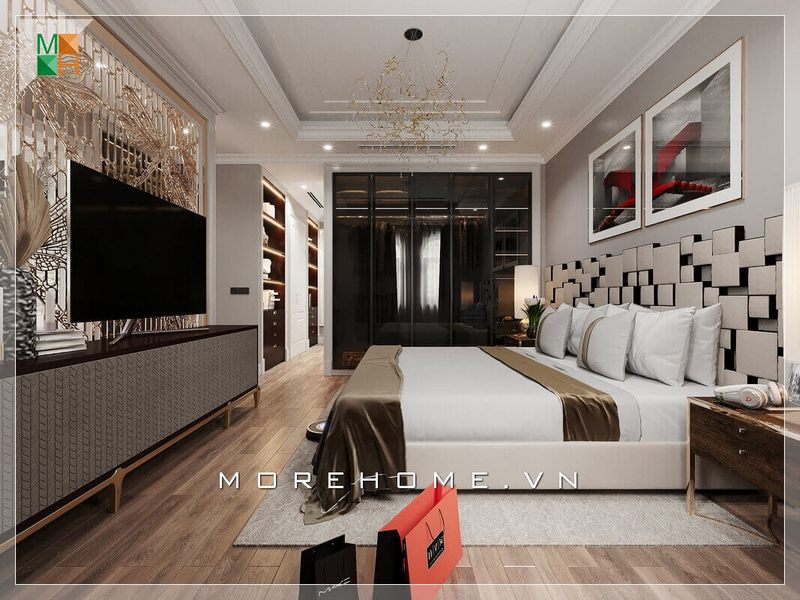 Mẫu giường ngủ hiện đại và độc đáo giúp biểu thị sự cá tính của chủ nhân, làm cho phòng ngủ trở nên sang trọng.